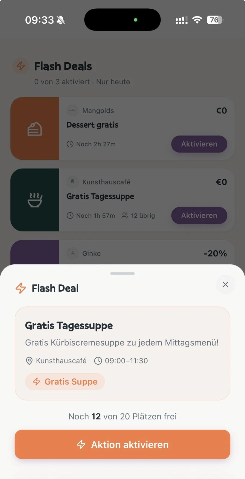 Hungro Flash Deals – spontane Mittags-Angebote der Restaurants in deiner Nähe